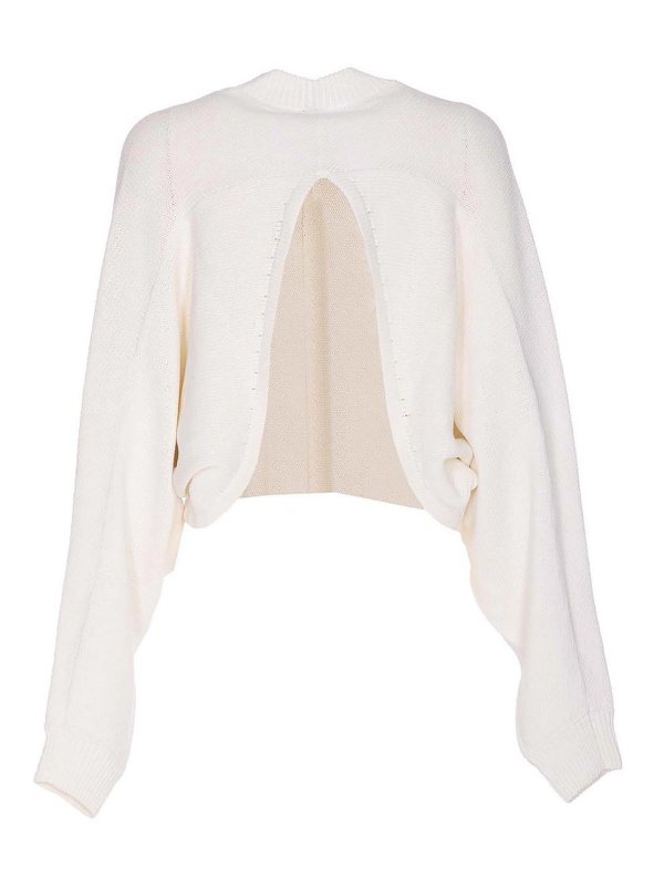 Alaïa: maglia collo rotondo online - Maglione di batwing bianco