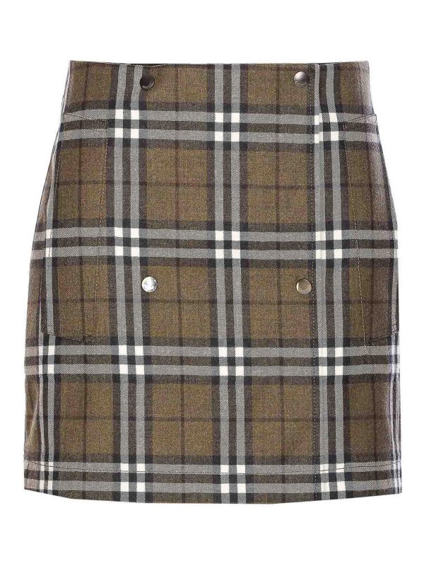 BURBERRY: Jupes midi et au genou - Jupe Midi - Vert