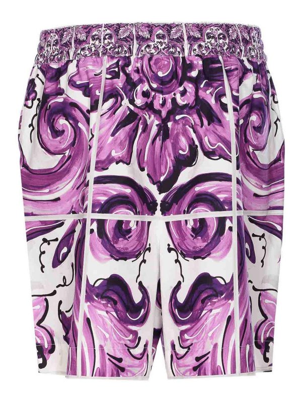 DOLCE & GABBANA: Trousers Shorts online - Maiolica Print Shorts