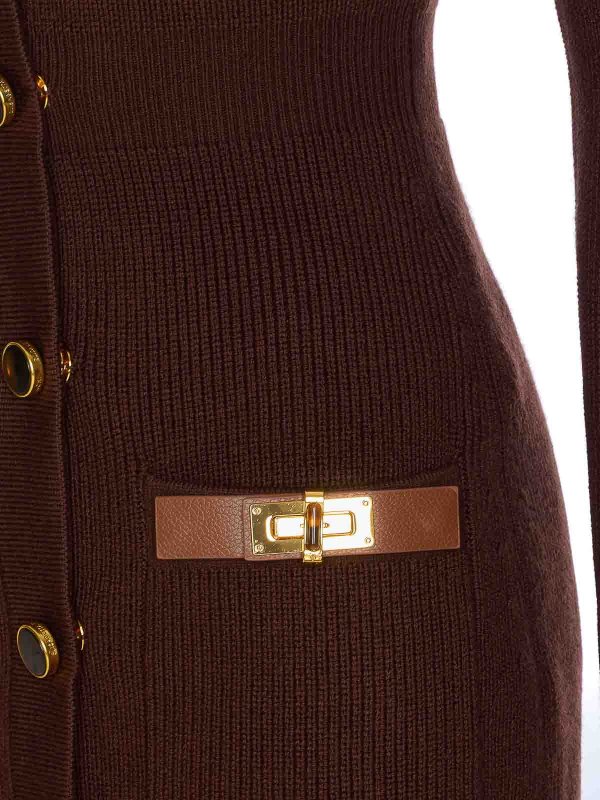 The Best Shops ELISABETTA FRANCHI: short dresses - Brown Knit Dress