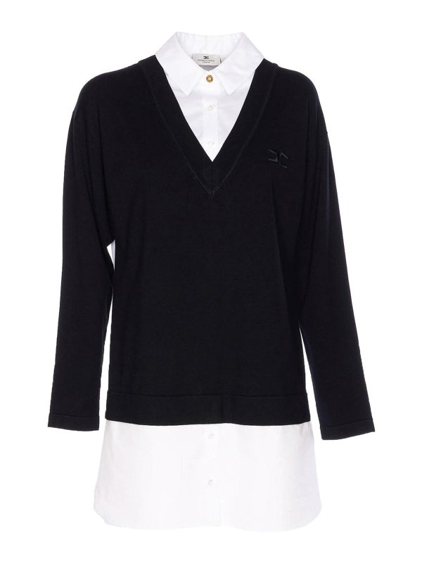 ELISABETTA FRANCHI: short dresses - Black And White Dress