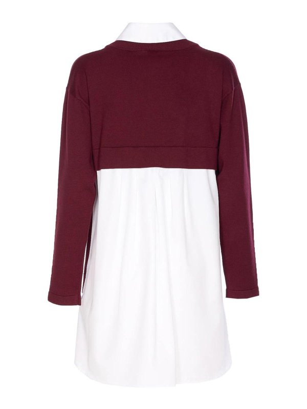 ELISABETTA FRANCHI: short dresses online - Bordeaux And White Dress