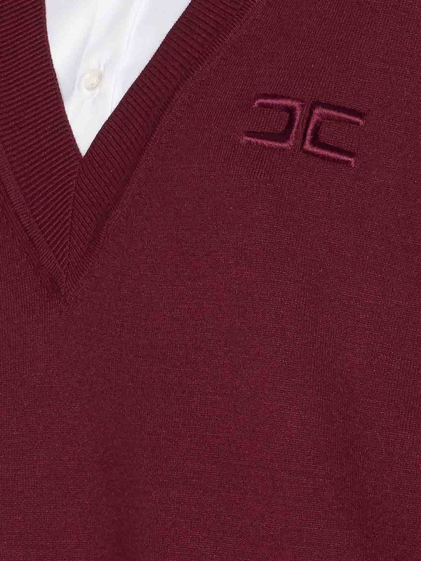 The Best Shops ELISABETTA FRANCHI: short dresses - Bordeaux And White Dress