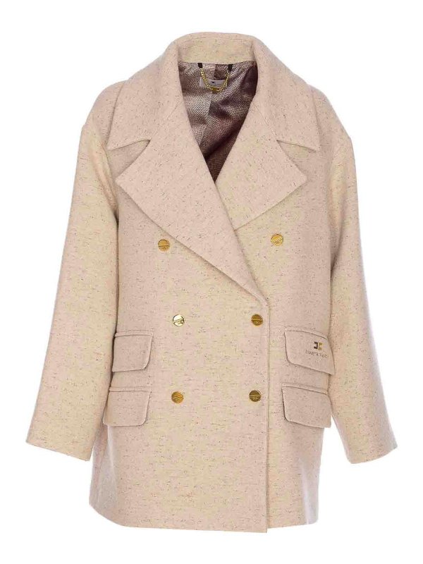 ELISABETTA FRANCHI: Manteaux courts - Manteau Court - Beige