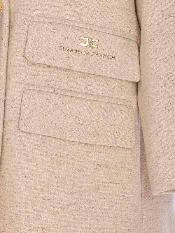 The Best Shops ELISABETTA FRANCHI: Manteaux courts - Manteau Court - Beige