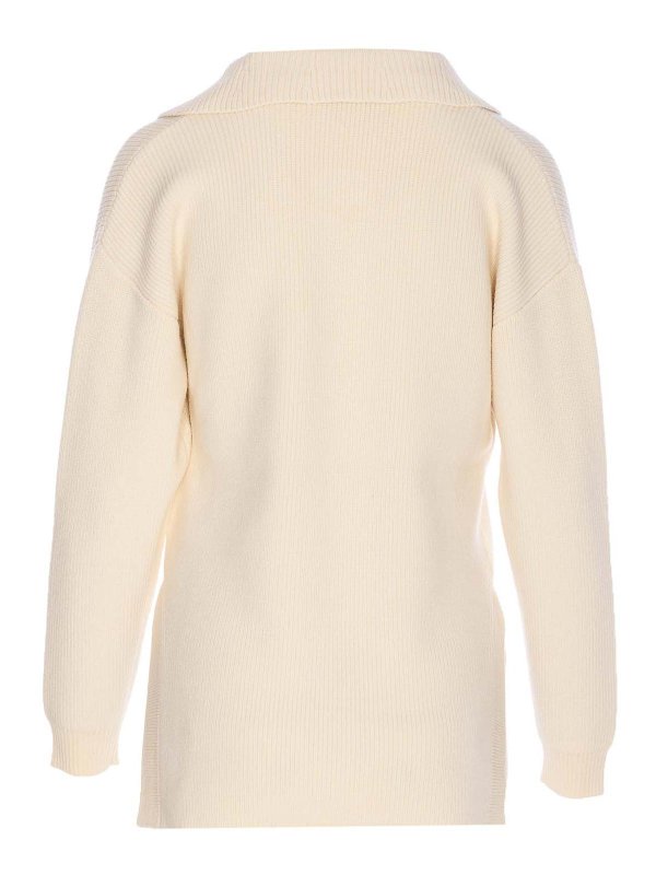 ELISABETTA FRANCHI: maglia collo rotondo online - Maglione bianco a maglia