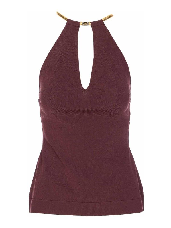 ELISABETTA FRANCHI: Tops & Tank tops - Bordeaux Top