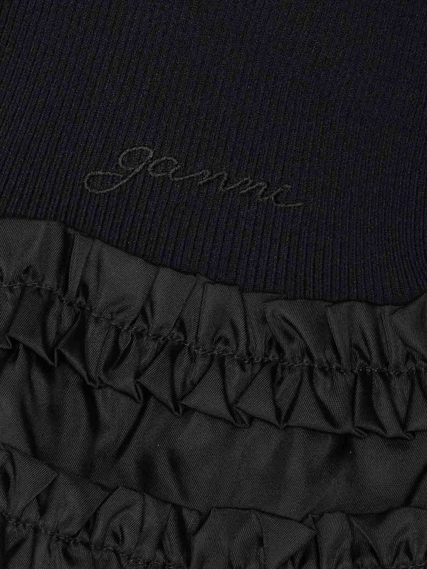 The Best Shops GANNI: cardigans - Black Melange Rib Knit Cardigan