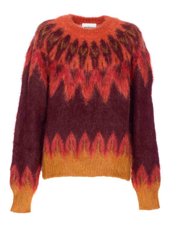 Isabel Marant Etoile: maglia collo rotondo - Maglione etoile borgogna natania