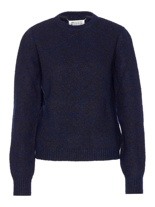 Maison Margiela: Pull col rond - Pull Col Rond - Bleu