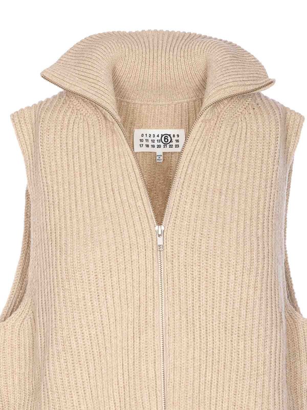 Beige Knitted Zip Closure shop online: MM6 MAISON MARGIELA