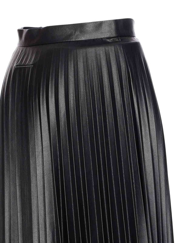 The Best Shops MM6 MAISON MARGIELA: gonne al ginocchio  e longuette - Gonna a pieghe nere