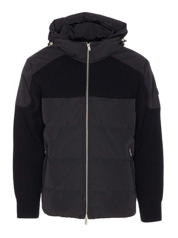 MOOSE KNUCKLES: casual jackets - Black Glenvale Knit Hybrid Jacket