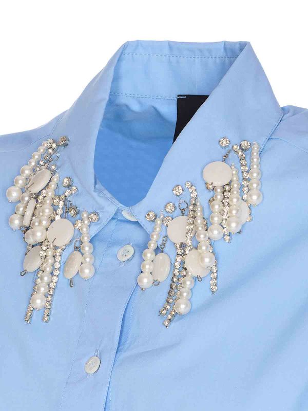 The Best Shops Pinko: shirts - Light Blue Caffelatte Shirt