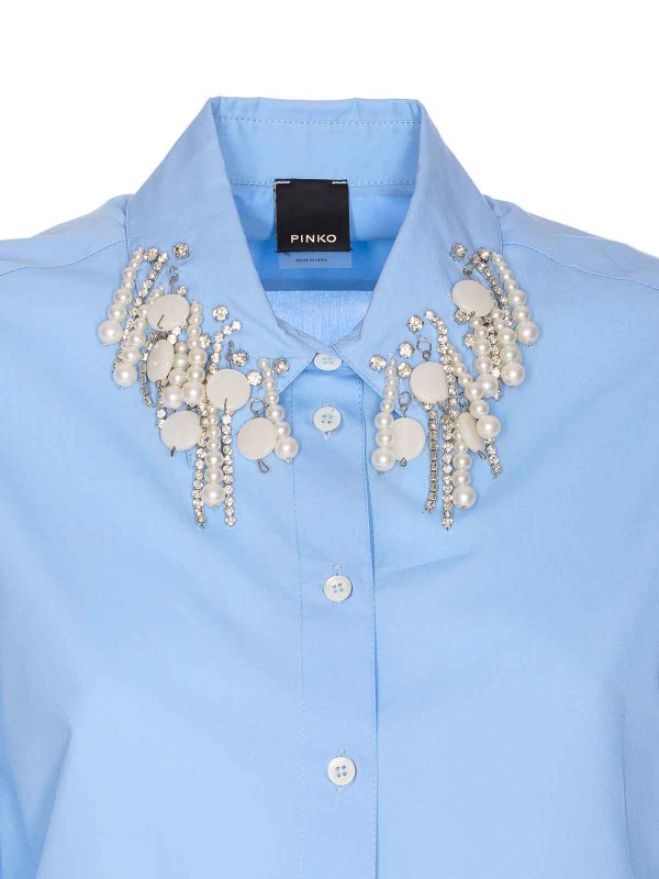 Light Blue Caffelatte Shirt shop online: Pinko