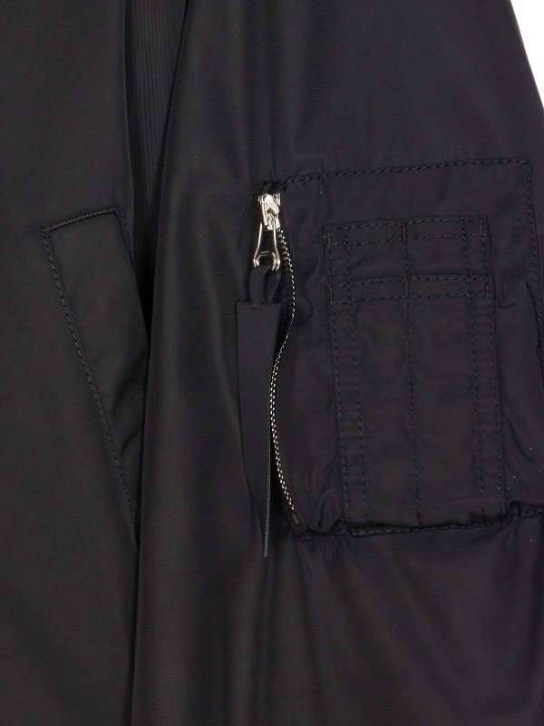 The Best Shops The Attico: bombers - Black Bomber With Frontal Zip Closure