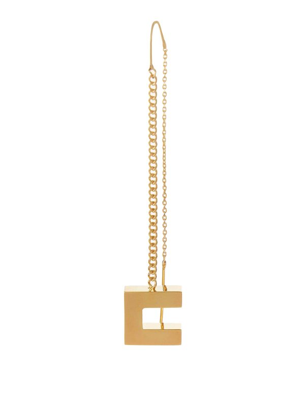 ELISABETTA FRANCHI: Earrings online - Gold Logo Earrings