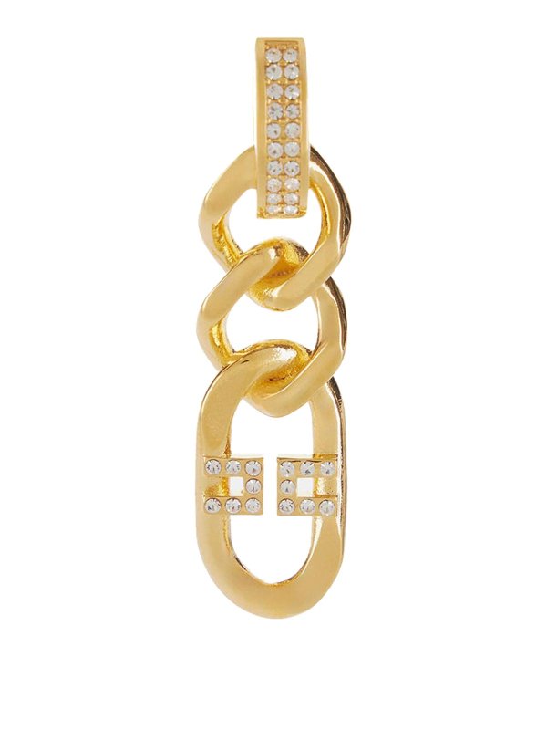 ELISABETTA FRANCHI: Earrings online - Gold Logo Pendant Earrings