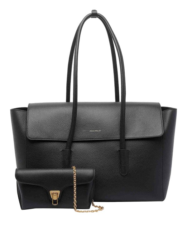 Borsa a doppio battito nero shop online: COCCINELLE