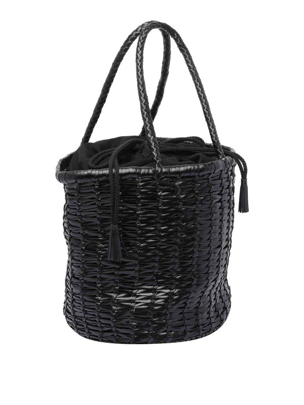 DRAGON DIFFUSION: cross body bags online - Black Large Lina Bucket Bag