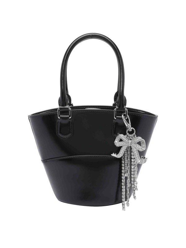 Self Portrait: cross body bags - Black Charm Tote Bag