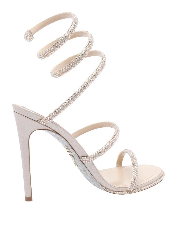 The Best Shops RENE CAOVILLA: sandals - Beige Leather Sandals