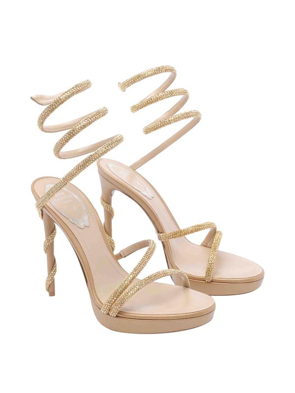 RENE CAOVILLA: mules shoes online - Margot Crystals Plateau Sandals