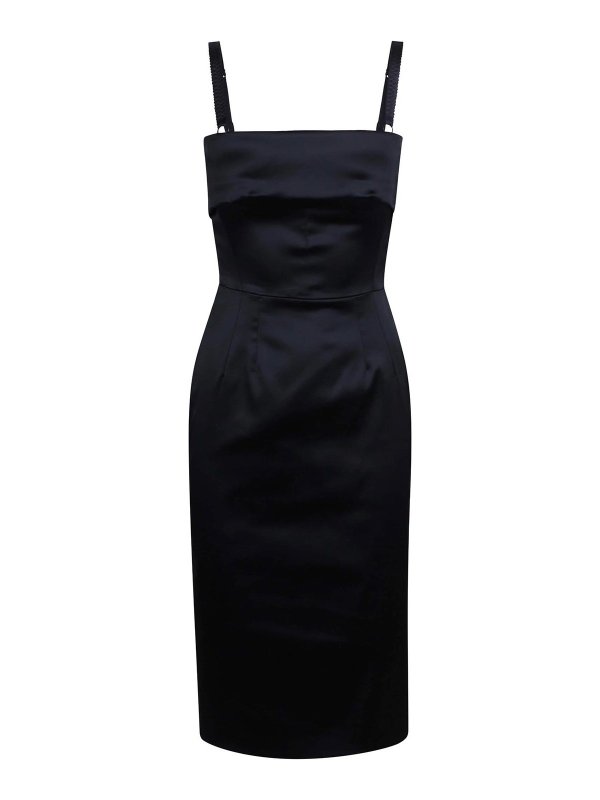 DOLCE & GABBANA: knee length dresses - Midi Satin dress