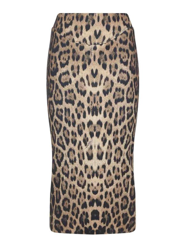 ROBERTO CAVALLI: Knee length skirts & Midi - Polyester Midi Skirt