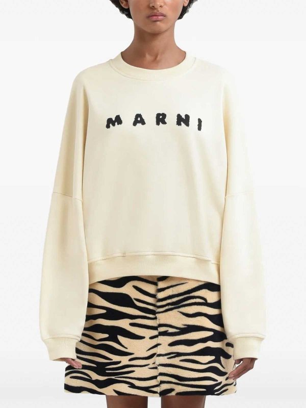 Marni: Felpe e maglie online - Felpa Logo  Avorio