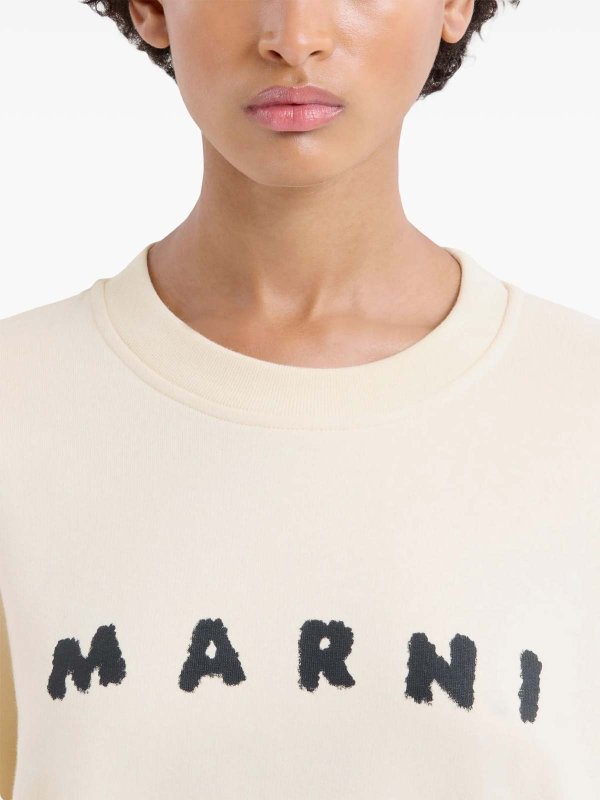 The Best Shops Marni: Felpe e maglie - Felpa Logo  Avorio