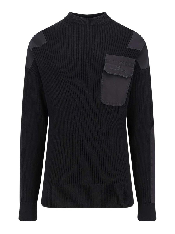 BALENCIAGA: boat necks - Maglia Military In Cotone