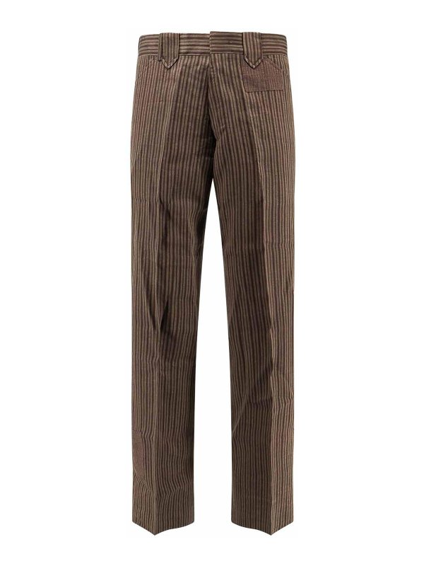 ENFANTS RICHES DÉPRIMÉS: casual trousers - Linen mixed trousers with striped motif