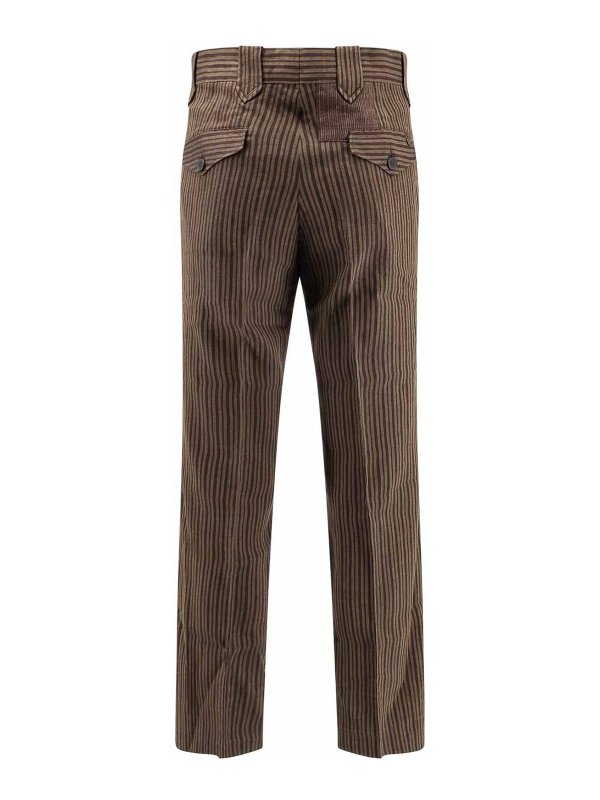 ENFANTS RICHES DÉPRIMÉS: casual trousers online - Linen mixed trousers with striped motif