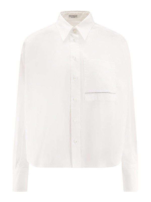 BRUNELLO CUCINELLI: shirts - Cotton mixed shirt with mobile detail