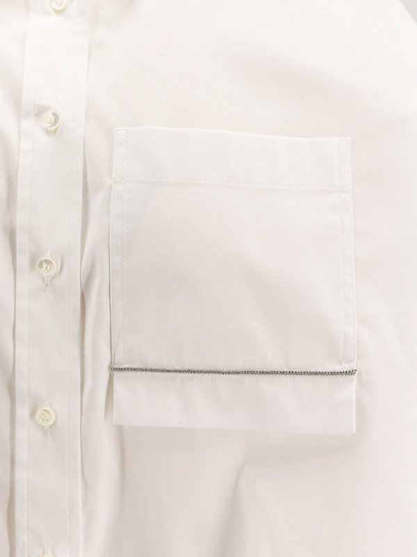 The Best Shops BRUNELLO CUCINELLI: shirts - Cotton mixed shirt with mobile detail