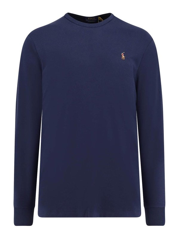 POLO RALPH LAUREN: T-shirts - T-Shirt - Bleu Foncé