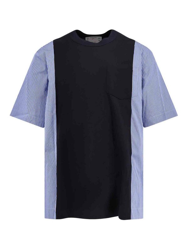 Sacai: T-shirts - T-Shirt - Blau