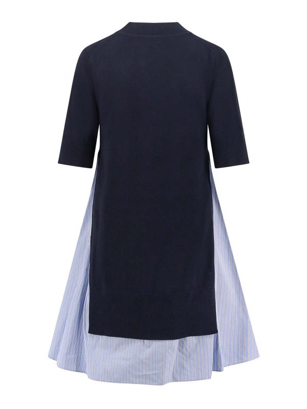Sacai: short dresses online - Cotton dress with fabric inserts
