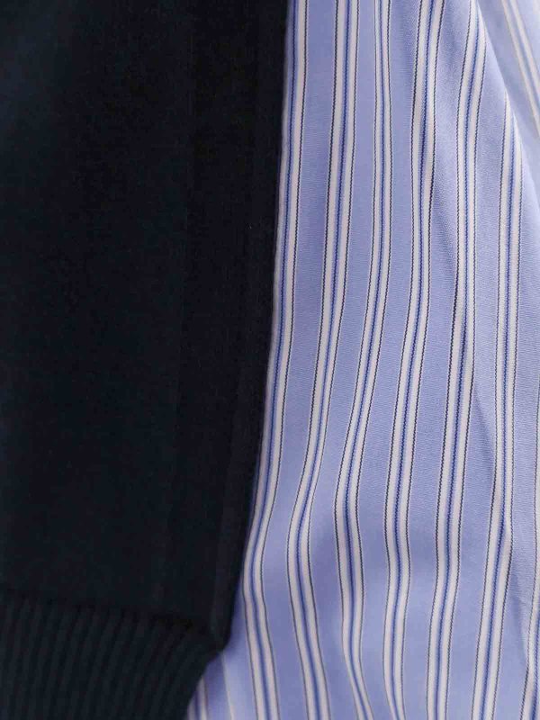 The Best Shops Sacai: cardigans - Cotton cardigan with mesh inserts