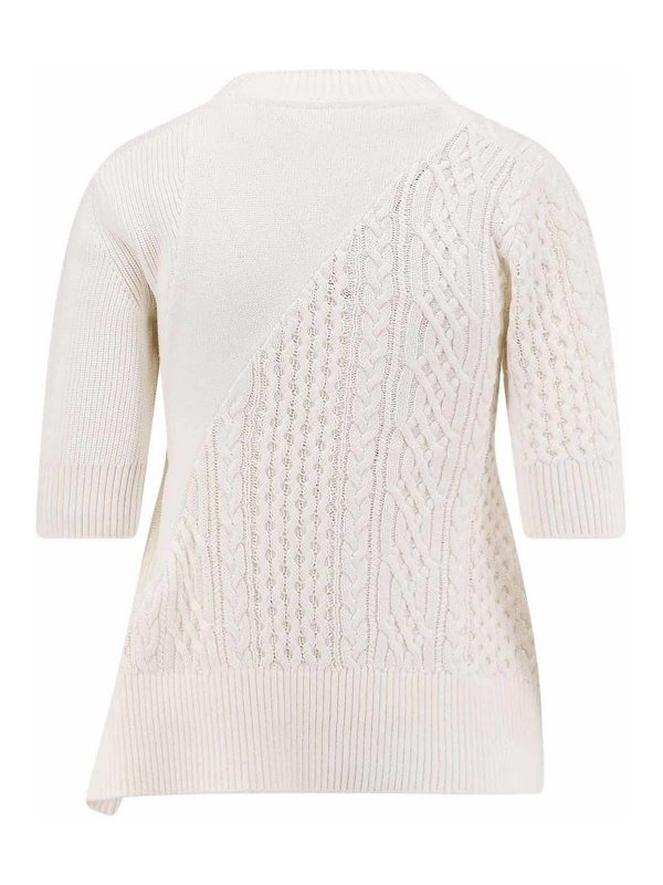 Sacai: boat necks online - Asymmetrical jersey in cotton mixed