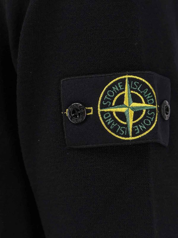 The Best Shops STONE ISLAND: Col bateau - Pull Col Bateau - Noir