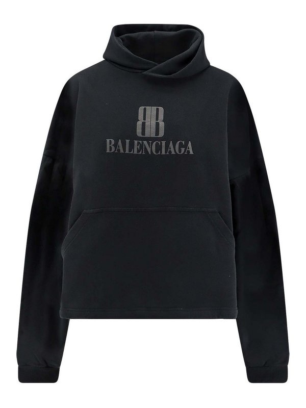 BALENCIAGA: Sweatshirts & Sweaters - Felpa Cropped In Cotone
