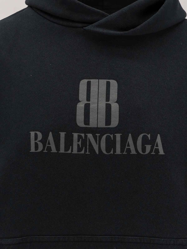 The Best Shops BALENCIAGA: Sweatshirts & Sweaters - Felpa Cropped In Cotone