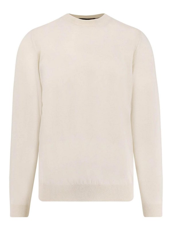 Hugo Boss: Escotes barcos - Suéter Con Escote Barco - Blanco