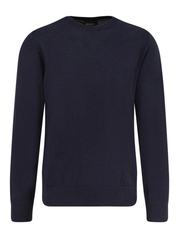 Hugo Boss: U-Boot-Ausschnitt - U-Boot-Pullover - Blau