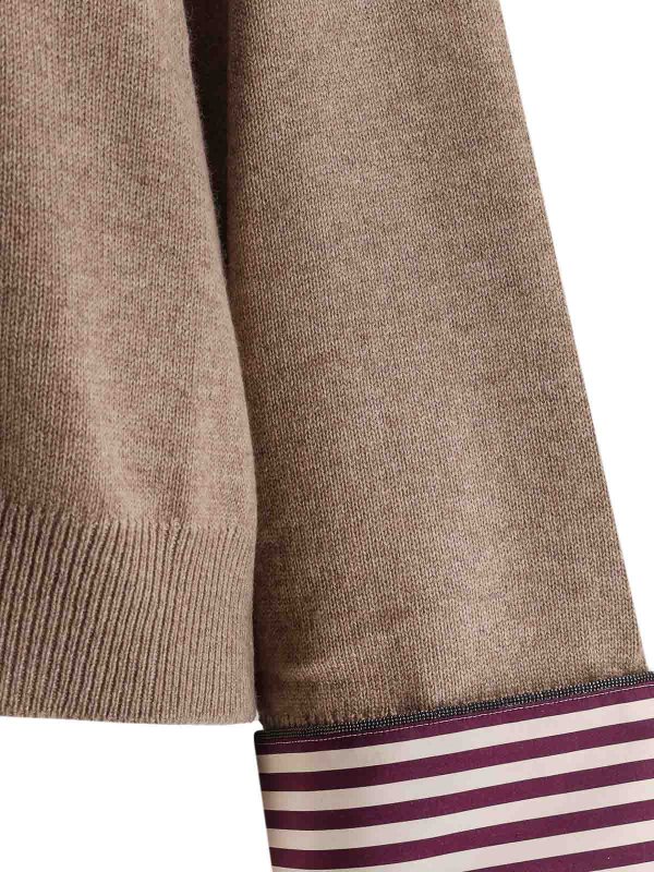 The Best Shops BRUNELLO CUCINELLI: boat necks - Cashmere shirt with mobile detail