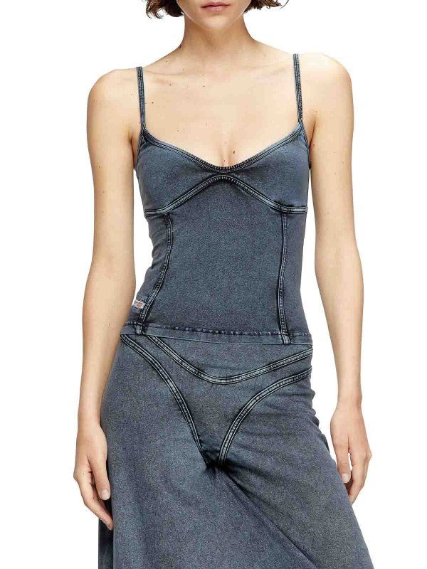 DIESEL: Tops & Tank tops online - Top T-Ony In Denim