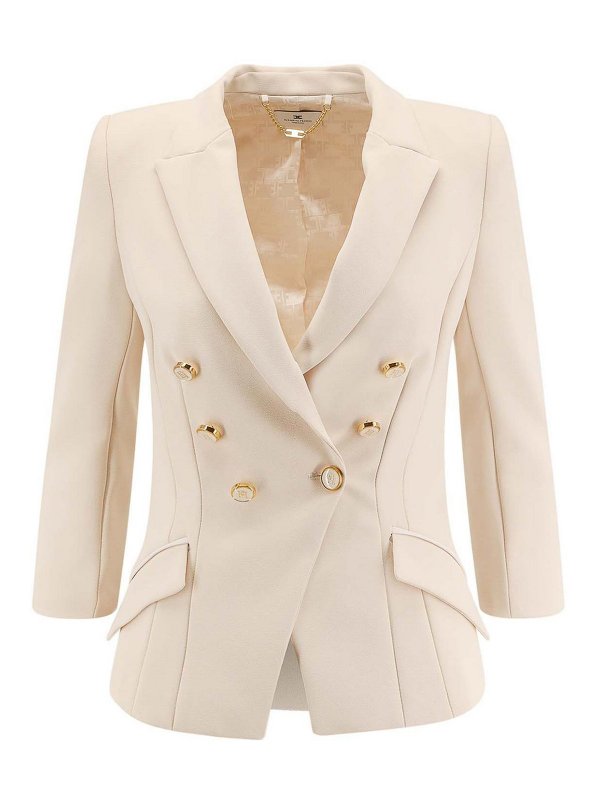 ELISABETTA FRANCHI: Vestes de costume - Blazer - Blanc