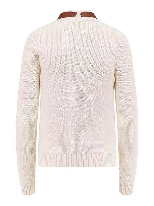 ELISABETTA FRANCHI: Escotes barcos online - Suéter Con Escote Barco - Blanco